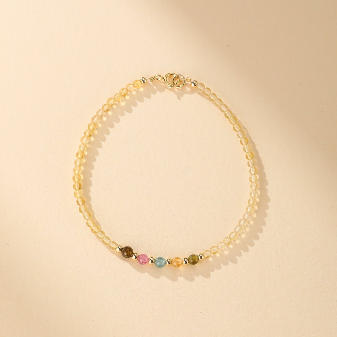 Bracelet Citrine et Tourmaline Abondance Arc-en-Ciel - Biloria