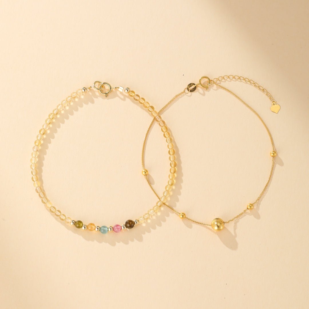 Bracelet Citrine et Tourmaline Abondance Arc-en-Ciel - Biloria