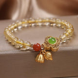 Bracelet Citrine Lotus : Prospérité et Chance avec Trèfle Agate - Biloria