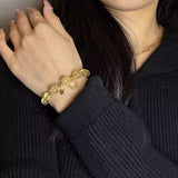 Bracelet Citrine Lune et Étoile - Accessoire Tendance Bureau - Biloria