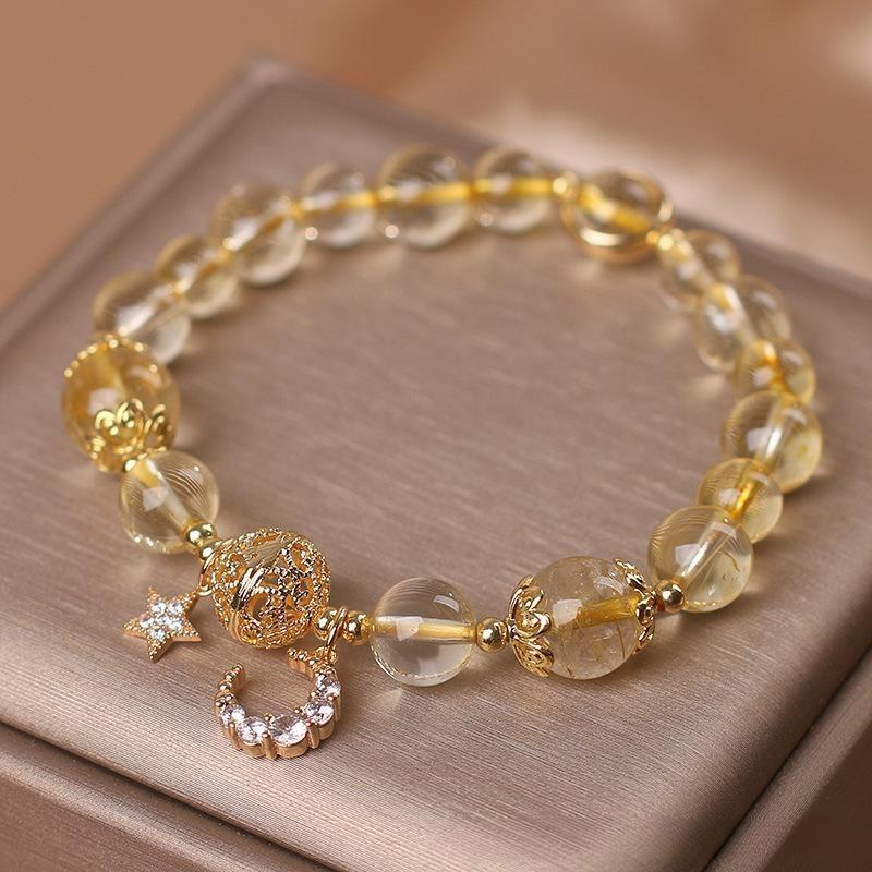 Bracelet Citrine Lune et Étoile pour Décorer Votre Bureau - Biloria