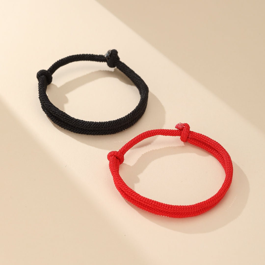 Bracelet Cordon Rouge ou Noir pour Couple et Amis – Symbole de Force - Biloria