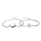 Bracelet Couple Argent 925 Lune et Rose – Symbolisme du Petit Prince - Biloria