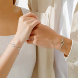 Bracelet Couple Argent 925 Lune et Rose – Symbolisme du Petit Prince - Biloria