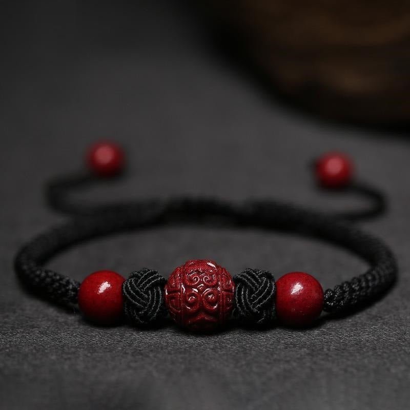 Bracelet Couple Cinabre Fil Rouge - Symbole d'Union Spirituelle - Biloria