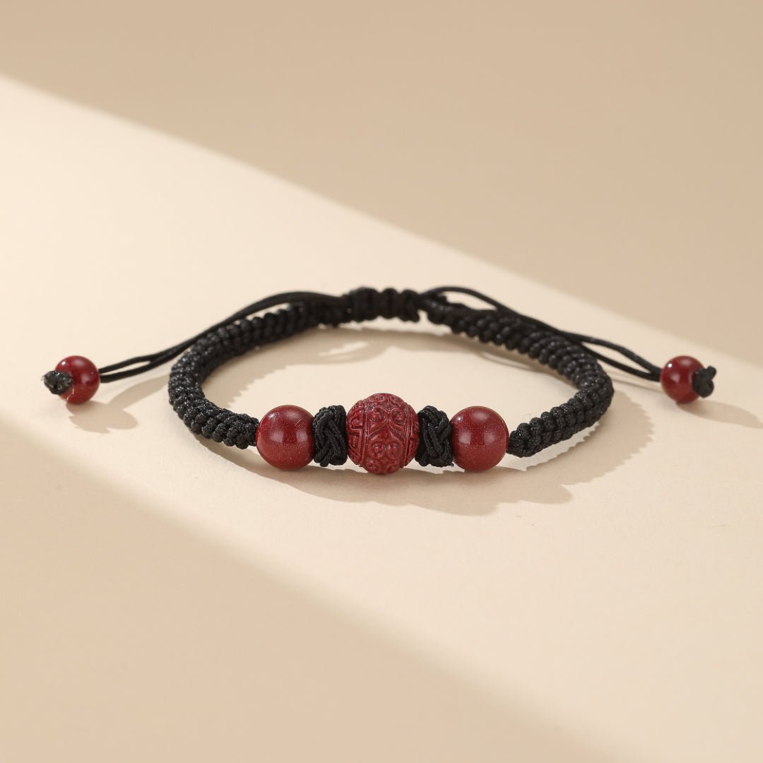 Bracelet Couple Cinabre Fil Rouge - Symbole d'Union Spirituelle - Biloria