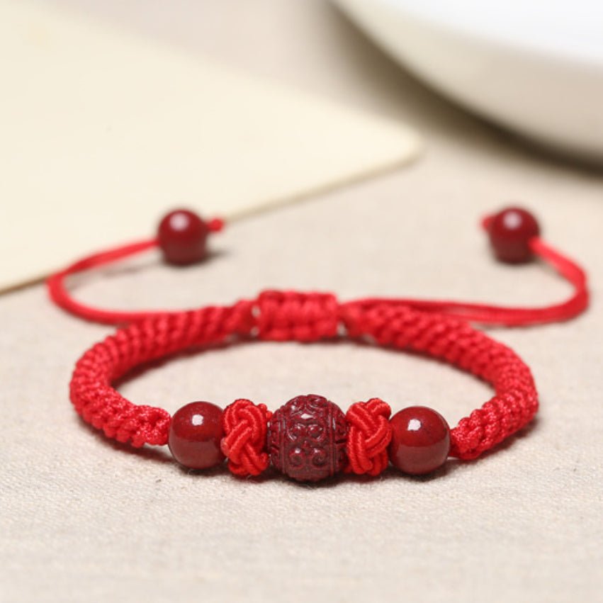 Bracelet Couple Cinabre Fil Rouge - Symbole d'Union Spirituelle - Biloria