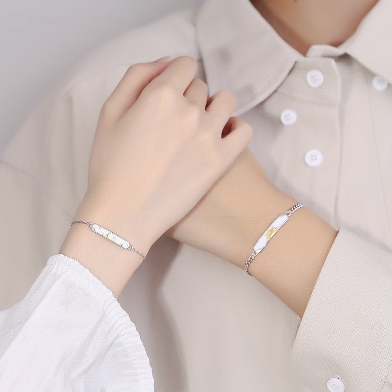 Bracelet Couple Lune et Soleil Argent 925 – Feng Shui - Biloria