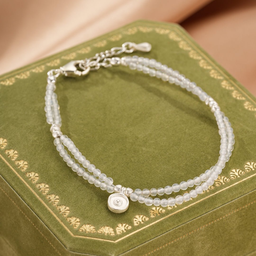 Bracelet Cristal de Roche Goutte Discrète Argent 925 - Biloria