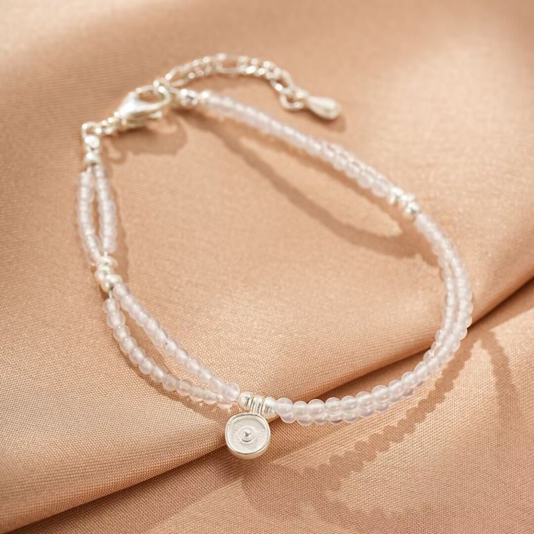 Bracelet Cristal de Roche Goutte Discrète Argent 925 - Biloria
