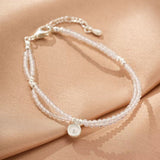 Bracelet Cristal de Roche Goutte Discrète Argent 925 - Biloria