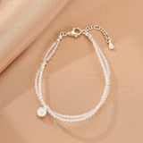 Bracelet Cristal de Roche Goutte Discrète Argent 925 - Biloria