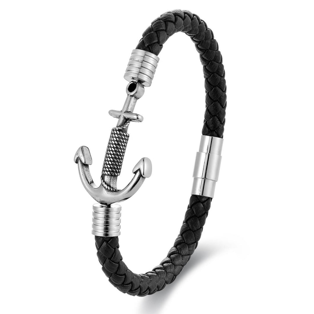 Bracelet Cuir Ancre Homme – Bijou Tendance Bureau - Biloria