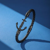 Bracelet Cuir Ancre Homme – Bijou Tendance Bureau - Biloria