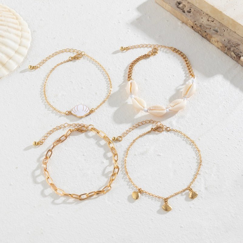 Bracelet de Cheville Coquillage – Caresse de l'Atlantide - Biloria