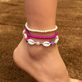 Bracelet de Cheville Coquillage Marée Tropicale Feng Shui - Biloria