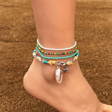 Bracelet de Cheville Coquillage Marée Tropicale Feng Shui - Biloria