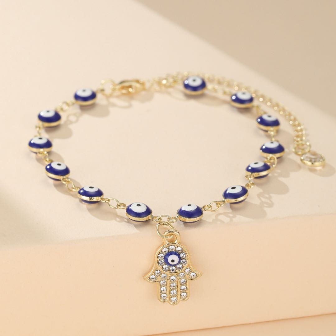 Bracelet de Cheville Mauvais Œil et Khamsa Protecteur - Biloria