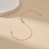 Bracelet de Cheville Mauvais Œil Turquoise Plaqué Or - Biloria