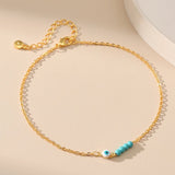 Bracelet de Cheville Mauvais Œil Turquoise Plaqué Or - Biloria