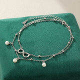 Bracelet de Cheville Perle Infini Argent 925 – Bijou Symbolique - Biloria