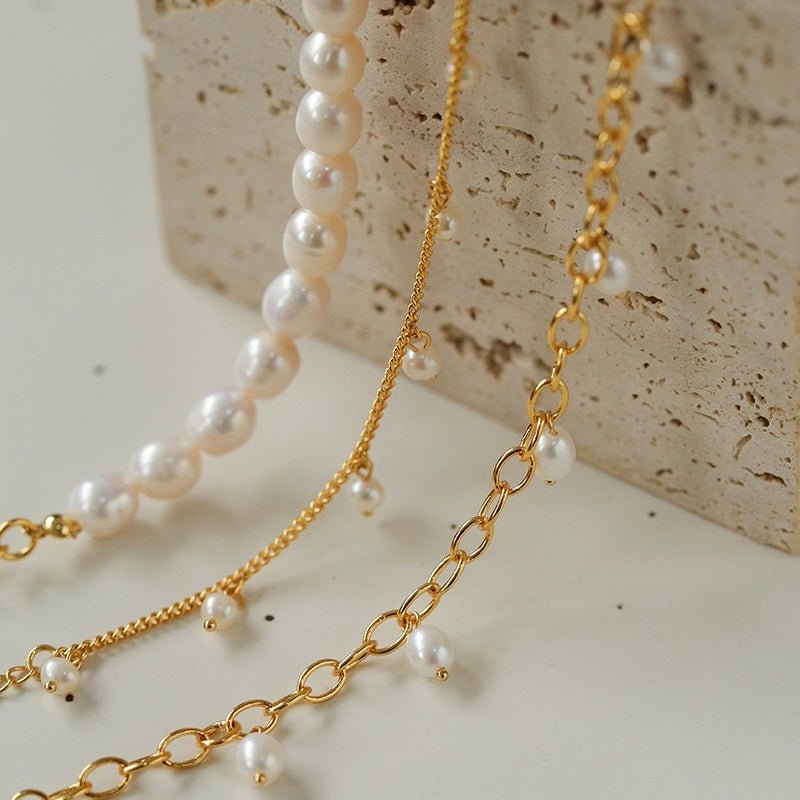 Bracelet de cheville perle plaqué or pour femme - Biloria