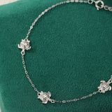 Bracelet de Cheville Tortue Marine Argent 925 – Chaîne Ajustable - Biloria