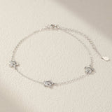 Bracelet de Cheville Tortue Marine Argent 925 – Chaîne Ajustable - Biloria