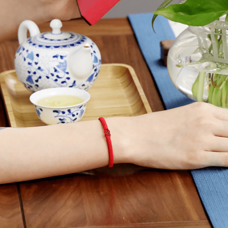 Bracelet Dragon Fil Rouge pour Bureau – Talisman Protection Chance - Biloria