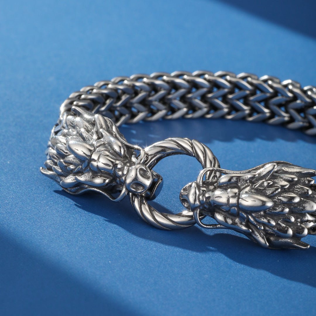 Bracelet Dragon Viking Acier Inoxydable 316L Force et Protection - Biloria