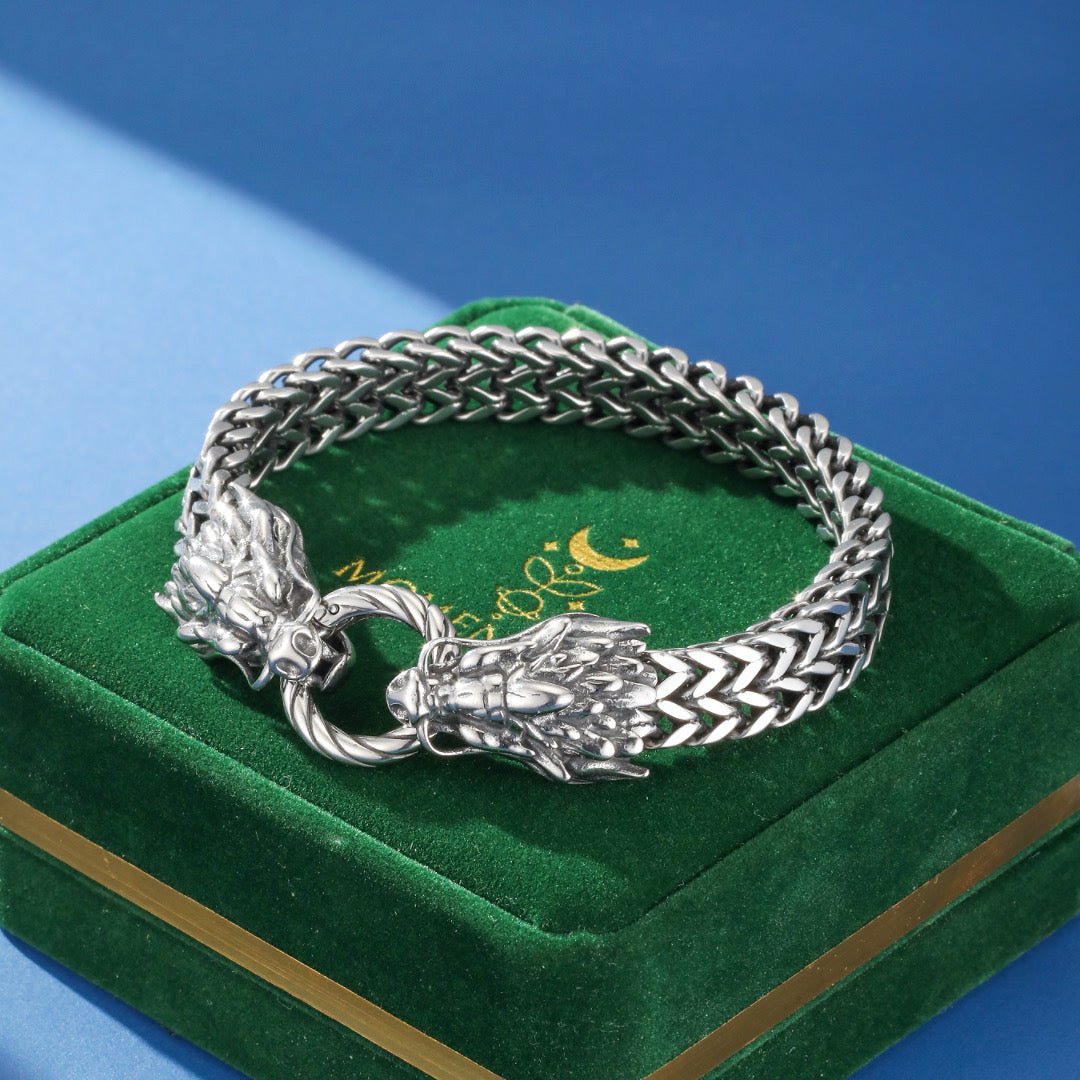 Bracelet Dragon Viking Acier Inoxydable 316L Force et Protection - Biloria