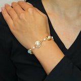 Bracelet en Aigue-marine et Perle – Bijou Tendance Bureau - Biloria