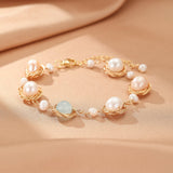 Bracelet en Aigue-marine et Perle – Bijou Tendance Bureau - Biloria