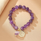 Bracelet en Améthyste avec Pendentif Cœur - Biloria