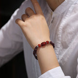 Bracelet en Grenat 3mm Triple Rangée pour Bien-être - Biloria