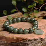 Bracelet en Jade avec Pi Xiu pour Attirer Richesse et Succès - Biloria