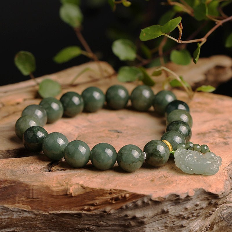 Bracelet en Jade avec Pi Xiu pour Attirer Richesse et Succès - Biloria