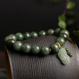 Bracelet en Jade avec Pi Xiu pour Attirer Richesse et Succès - Biloria