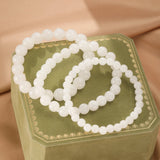 Bracelet en Pierre de Jade Blanc pour la Sérénité au Quotidien - Biloria
