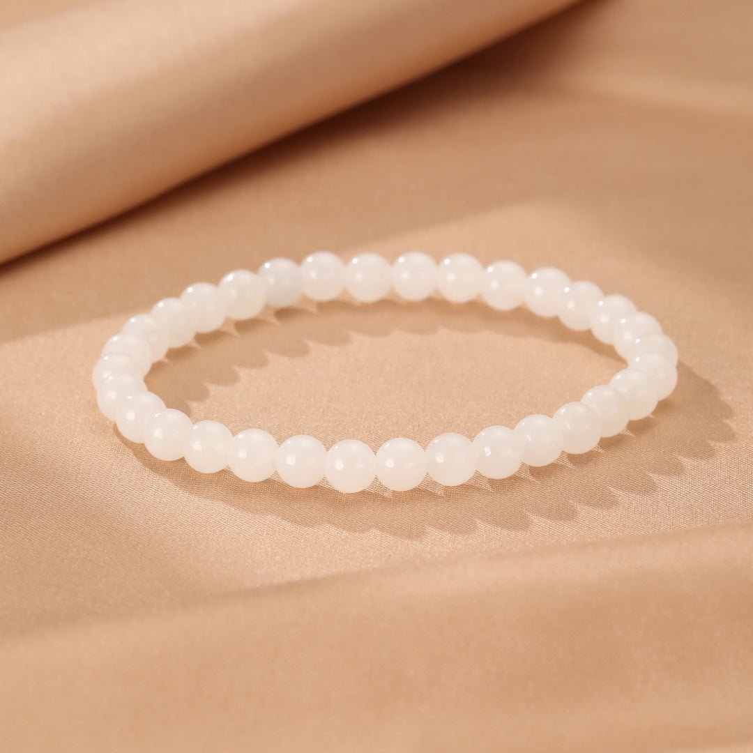 Bracelet en Pierre de Jade Blanc pour la Sérénité au Quotidien - Biloria