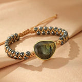 Bracelet en pierres naturelles Labradorite Hématite protection - Biloria