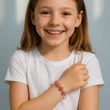 Bracelet Enfant Quartz Fraise Argent 925 | Douceur et Apaisement - Biloria