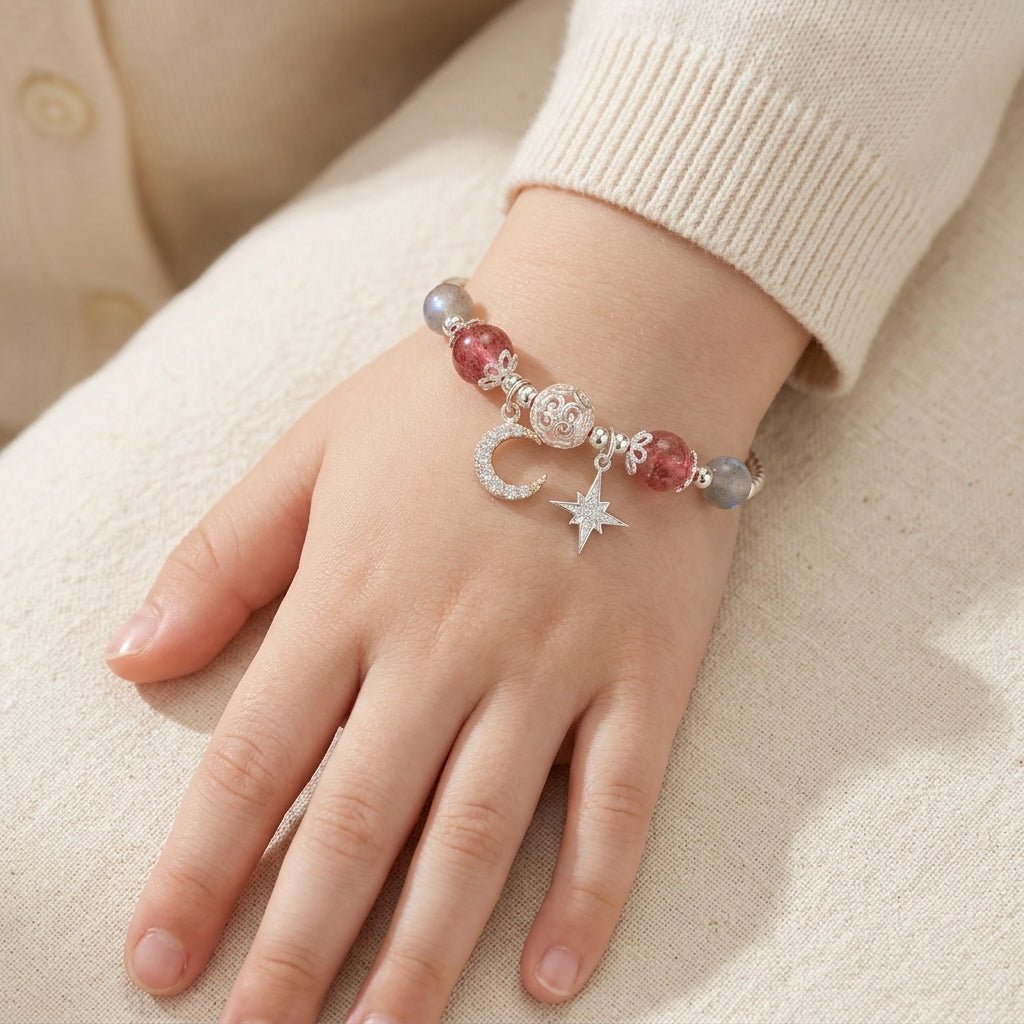 Bracelet Enfant Quartz Fraise Argent 925 Rêves Magiques - Biloria