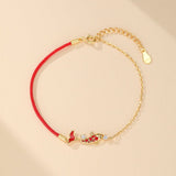 Bracelet Fil Rouge Carpe Koï Chance Argent 925 - Biloria