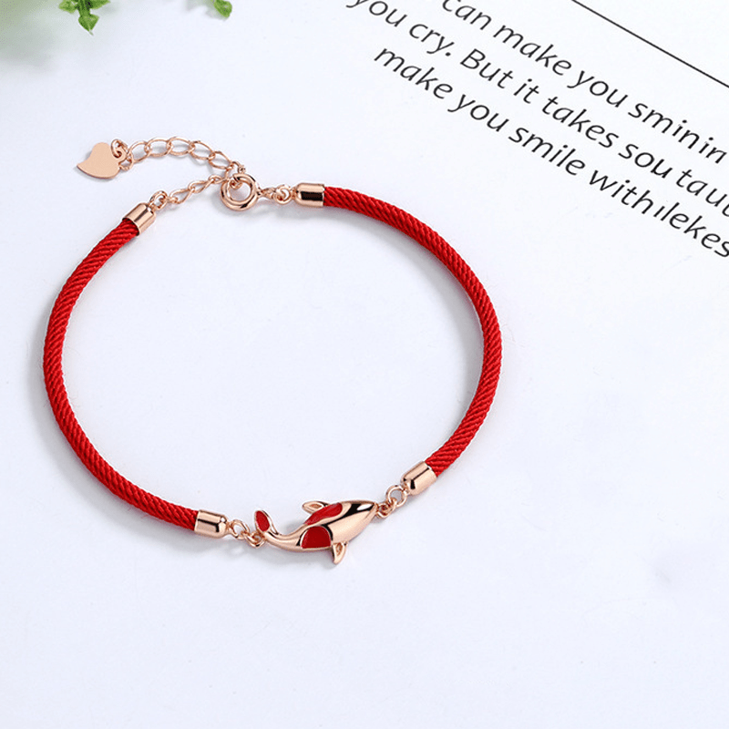 Bracelet Fil Rouge Carpe Koï : Chance et Force Intérieure - Biloria
