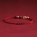Bracelet Fil Rouge Infini Plaqué Or Cinabre - Biloria