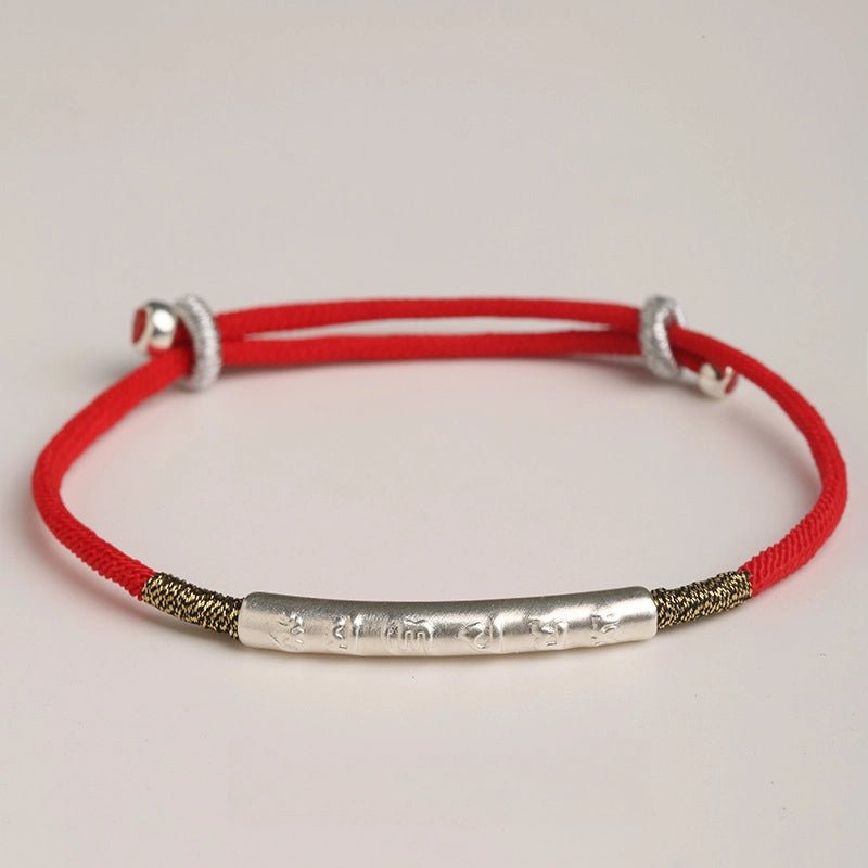 Bracelet Fil Rouge Six Mantras – Argent 999 pour Couple - Biloria