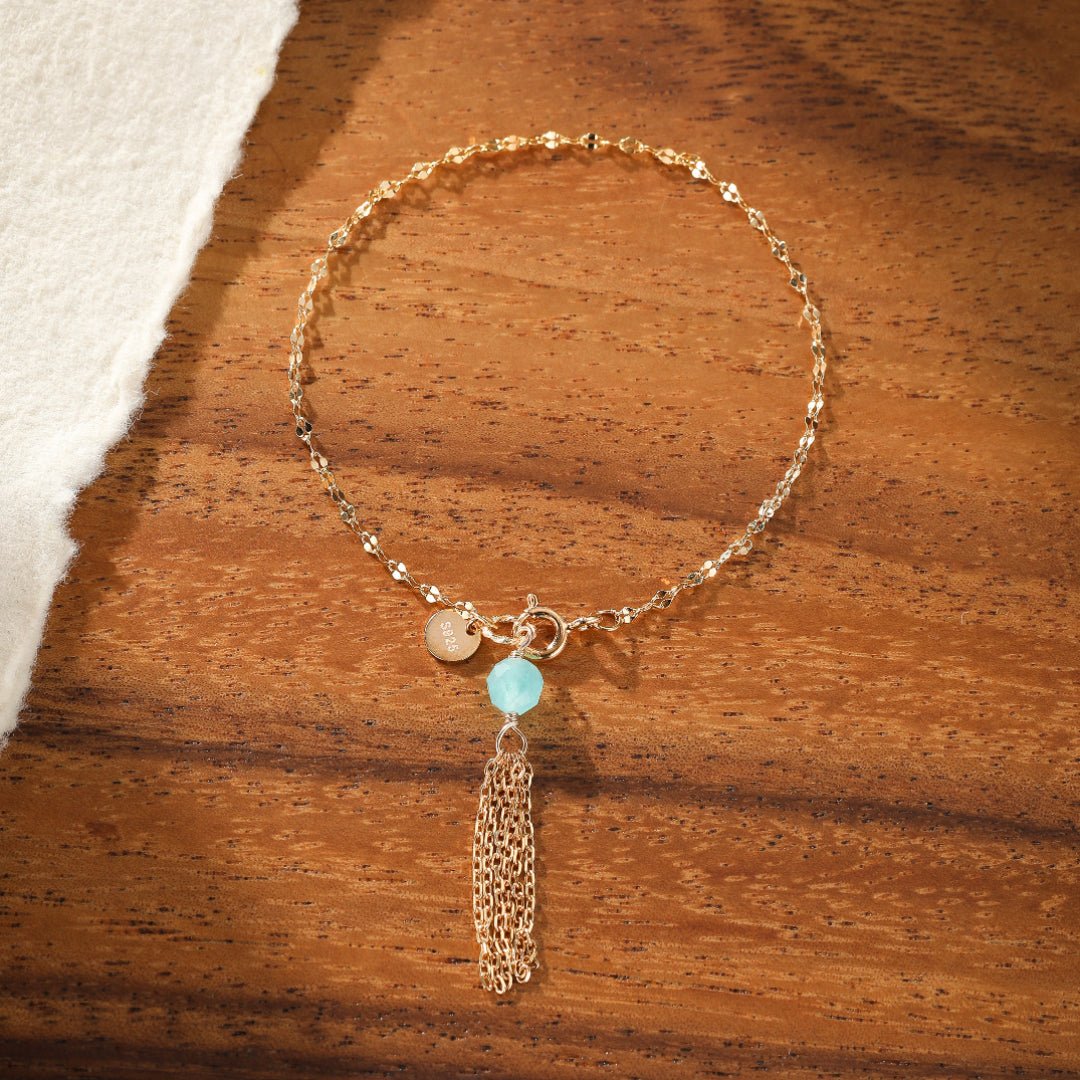 Bracelet Fin Pierre Naturelle Amazonite Lapis Lazuli Péridot - Biloria