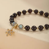 Bracelet Grenat et Labradorite Flocon de Neige - Biloria
