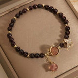 Bracelet Grenat Quartz Fraise Papillon Zircon - Biloria